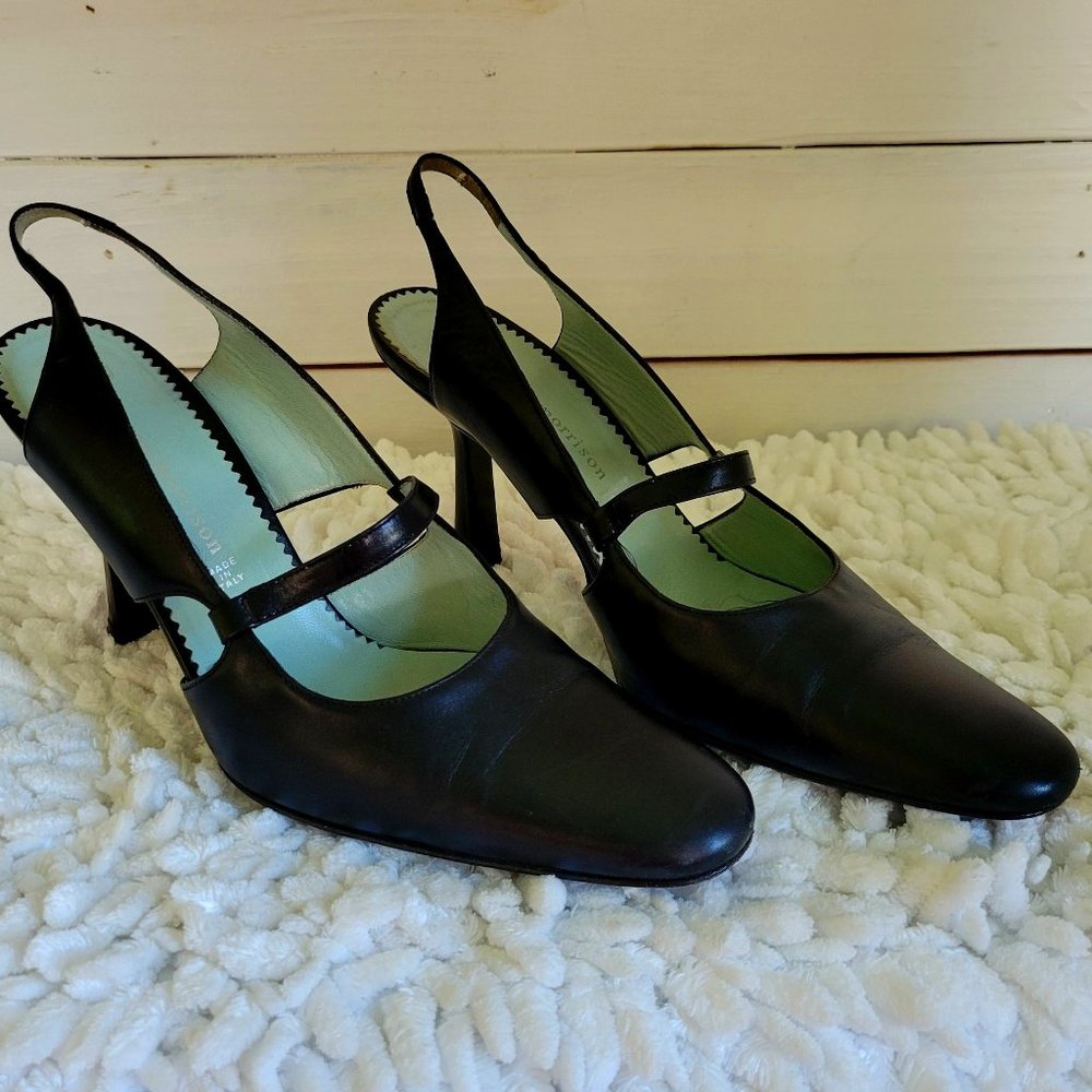 Slingback, VINTAGE 8.5, Black Leather